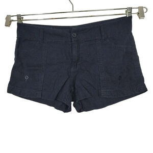 Maurices Blue Short Shorts Women Size 9 10 Linen Rayon Summer Casual Vacation